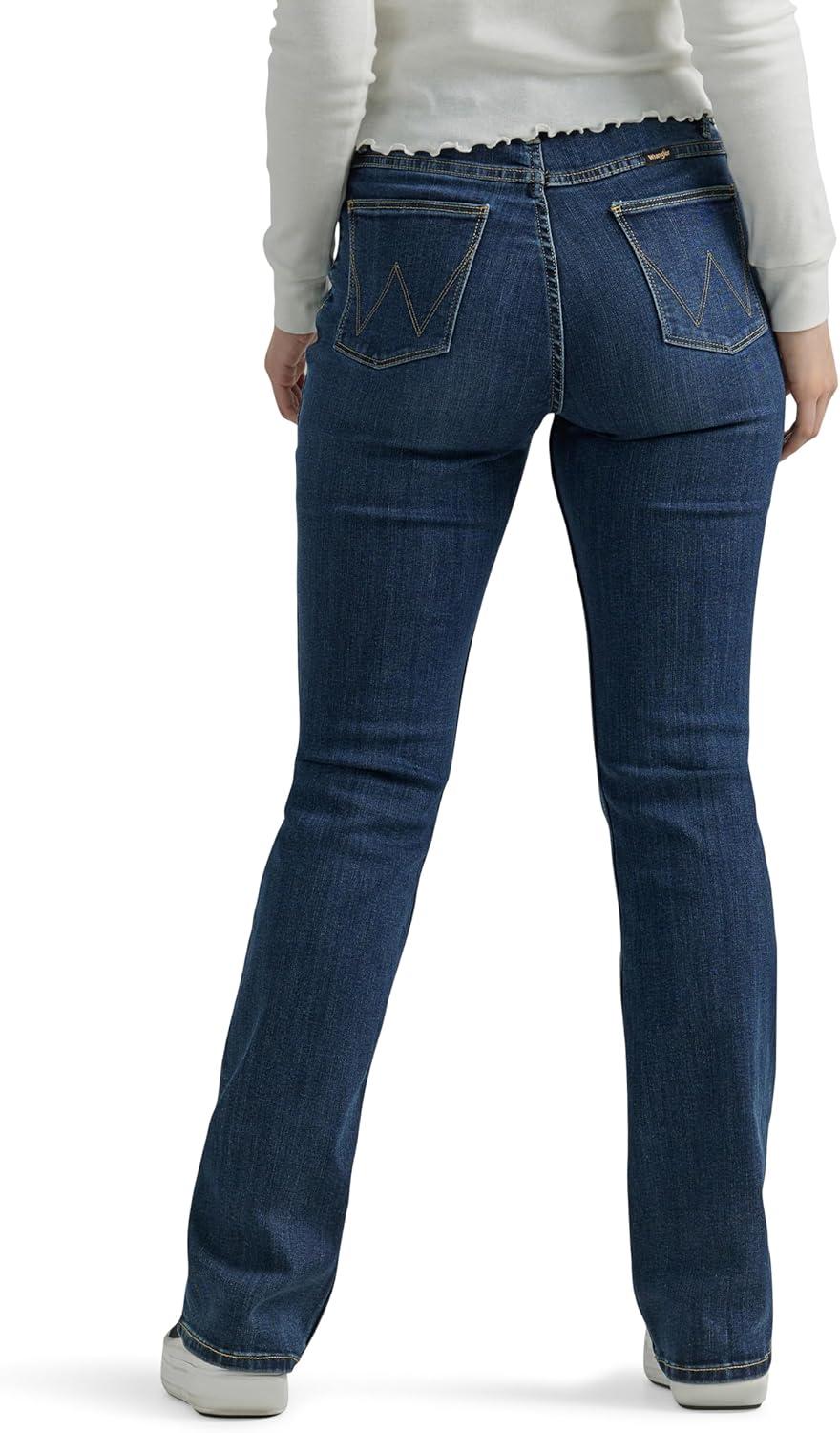 imageWrangler Womens High Rise Bold Boot JeanStockton