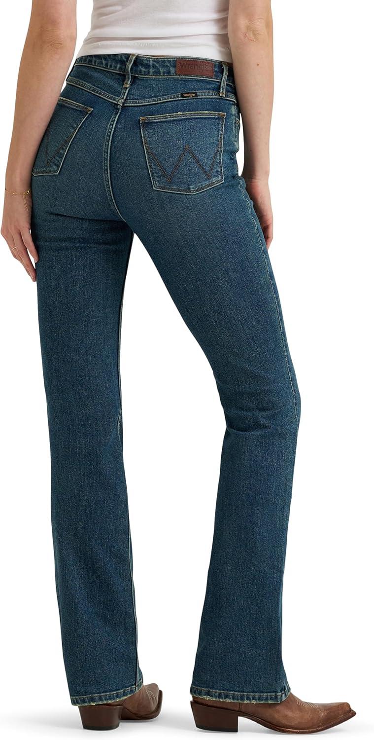 imageWrangler Womens High Rise Bold Boot JeanStormy Indigo