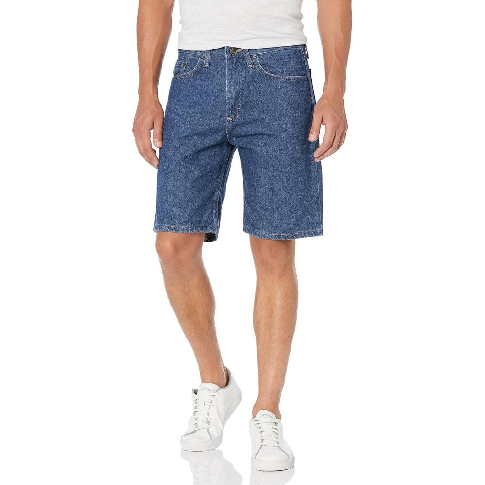 imageWrangler Authentics Mens Classic Relaxed Fit Five Pocket Jean ShortStonewash Dark