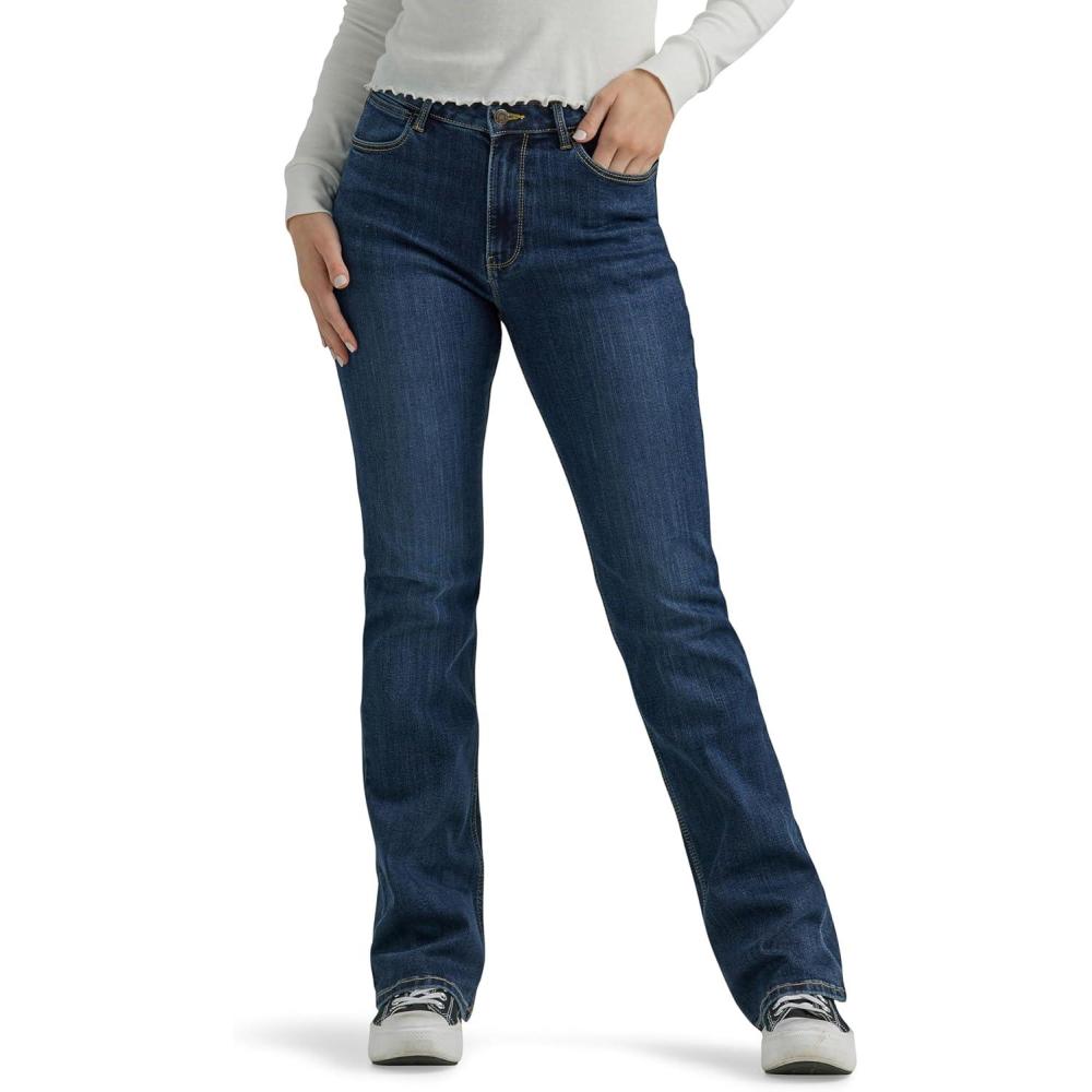 imageWrangler Womens High Rise Bold Boot JeanStockton