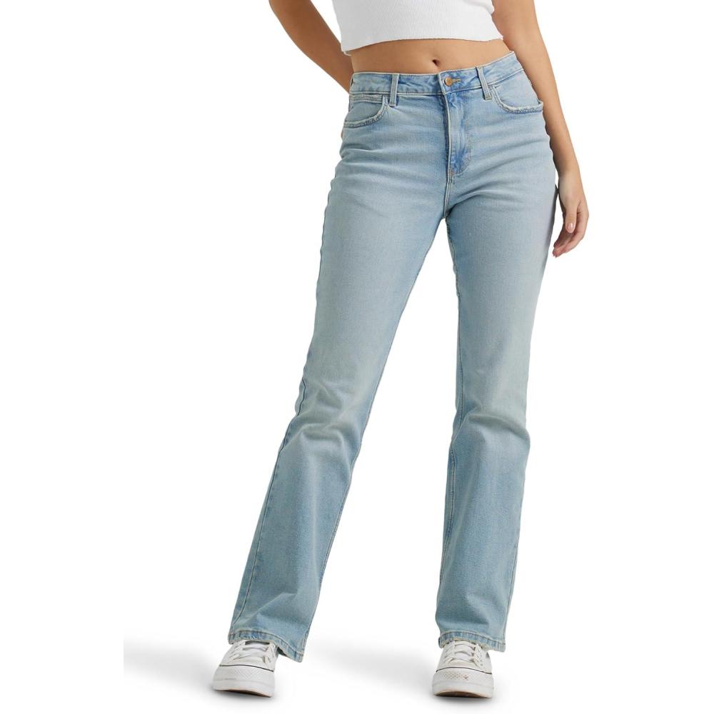imageWrangler Womens High Rise Bold Boot JeanStonewash