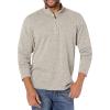 imageWrangler Authentics Mens Long Sleeve Fleece QuarterZip SweaterLight Heather Gray