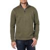 imageWrangler Authentics Mens Long Sleeve Fleece QuarterZip SweaterOlive Night