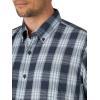 imageWrangler Authentics Mens Short Sleeve Classic Plaid ShirtBlue Nights Plaid