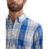 imageWrangler Authentics Mens Short Sleeve Classic Plaid ShirtBright White