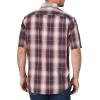 imageWrangler Authentics Mens Short Sleeve Classic Plaid ShirtRosewood Plaid