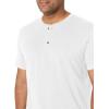 imageWrangler Authentics Mens Short Sleeve Henley TeeBright White