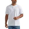 imageWrangler Authentics Mens Short Sleeve Henley TeeBright White
