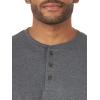imageWrangler Authentics Mens Short Sleeve Henley TeeIndia Ink Heather