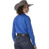 imageWrangler Womens Blue Long Sleeve Button Down with Rhinestone SnapsRoyal