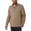 imageWrangler Authentics Mens Long Sleeve Fleece QuarterZip SweaterPetrified Oak