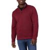 imageWrangler Authentics Mens Long Sleeve Fleece QuarterZip SweaterZinfandel Heather