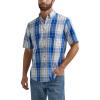 imageWrangler Authentics Mens Short Sleeve Classic Plaid ShirtBright White