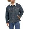 imageWrangler Mens Lined Rustic Blue Denim JacketRustic