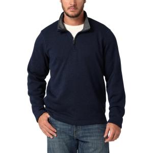 imageWrangler Authentics Mens Long Sleeve Fleece QuarterZip SweaterMood Indigo