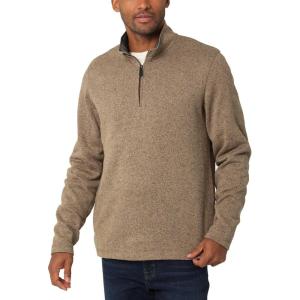 imageWrangler Authentics Mens Long Sleeve Fleece QuarterZip SweaterPetrified Oak