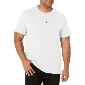 imageWrangler Authentics Mens Short Sleeve Henley TeeBright White