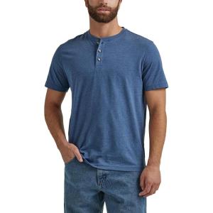 imageWrangler Authentics Mens Short Sleeve Henley TeeDark Denim
