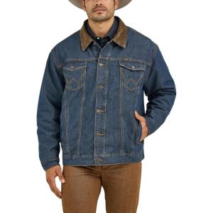 imageWrangler Mens Lined Rustic Blue Denim JacketDenimBlanket