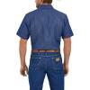 imageWrangler Denim Short Sleeve Snap ShirtBlue