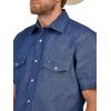 imageWrangler Denim Short Sleeve Snap ShirtBlue