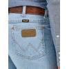 imageWrangler Mens Cowboy Cut Rigid Slim Fit JeanGold Buckle Bleach