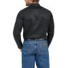 imageWrangler Mens Cowboy Cut Western Chambray Snap Long Sleeve Work ShirtBlack