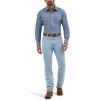 imageWrangler Mens Cowboy Cut Western Chambray Snap Long Sleeve Work ShirtChambray Blue