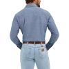 imageWrangler Mens Cowboy Cut Western Chambray Snap Long Sleeve Work ShirtChambray Blue