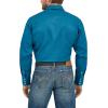 imageWrangler Mens Cowboy Cut Western Chambray Snap Long Sleeve Work ShirtDark Teal