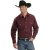 imageWrangler Mens Cowboy Cut Western Chambray Snap Long Sleeve Work ShirtDarkest Indigo