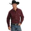 imageWrangler Mens Cowboy Cut Western Chambray Snap Long Sleeve Work ShirtDarkest Indigo