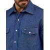 imageWrangler Mens Cowboy Cut Western Chambray Snap Long Sleeve Work ShirtIndigo