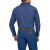 imageWrangler Mens Cowboy Cut Western Chambray Snap Long Sleeve Work ShirtIndigo Denim