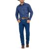 imageWrangler Mens Cowboy Cut Western Chambray Snap Long Sleeve Work ShirtIndigo Denim