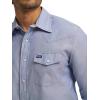 imageWrangler Mens Cowboy Cut Western Chambray Snap Long Sleeve Work ShirtLight Chambray