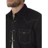 imageWrangler Mens Retro Two Pocket Long Sleeve Snap Shirt DiscontinuedBlack