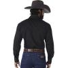 imageWrangler Mens Sport Western Basic Two Pocket Long Sleeve Snap ShirtBlack