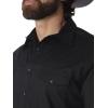 imageWrangler Mens Sport Western Basic Two Pocket Long Sleeve Snap ShirtBlack
