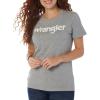imageWrangler Womens Short Sleeve Fitted Graphic TShirtHeather Grey