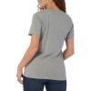 imageWrangler Womens Short Sleeve Fitted Graphic TShirtHeather Grey
