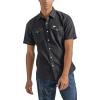 imageWrangler Mens Long Sleeve Denim Western Snap ShirtOff Black