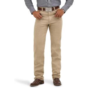 imageWrangler Mens Cowboy Cut Rigid Slim Fit JeanPrewashed Tan