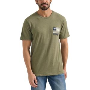 imageWrangler Mens Rope Logo TShirtDeep Lichen Green Heather