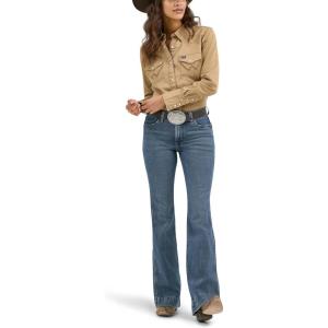 imageWrangler Womens Vintage Denim Snap ShirtRawhide