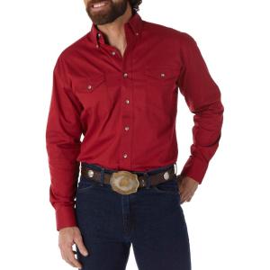 imageWranglermensPainted Desert Two Pocket Long Sleeve Button ShirtRed