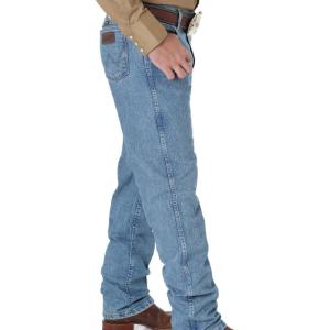 imageWrangler Mens Cowboy Cut Stretch Slim Fit JeansStone Bleach