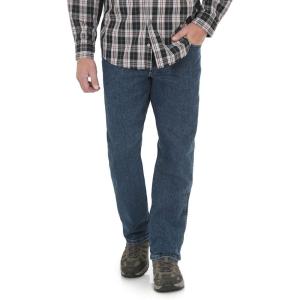 imageWrangler Mens Rugged Wear Performance Series Relaxed Fit JeansMedium Stone