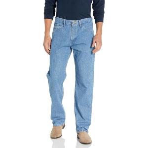 imageWrangler Mens Rugged Wear Performance Series Relaxed Fit JeansStone Bleach