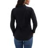 imageWomens Retro Long Sleeve Cool Blue Solid Western ShirtBlack